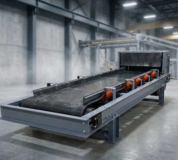 R.S. Enterprises heavy-duty continuous weigh feeder conveyor system for bulk minerals and cement