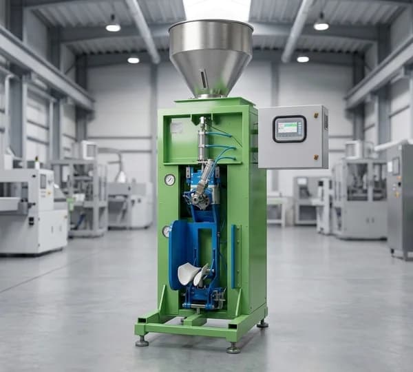 R.S. Enterprises automated valve-type single spout packaging machine with precision electronic weighing